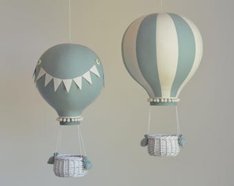 Hot Air Balloon Baby Mobile, Adventure Nursery Decor, Ceiling Mounted Crib Mobile, Baby Shower Gift