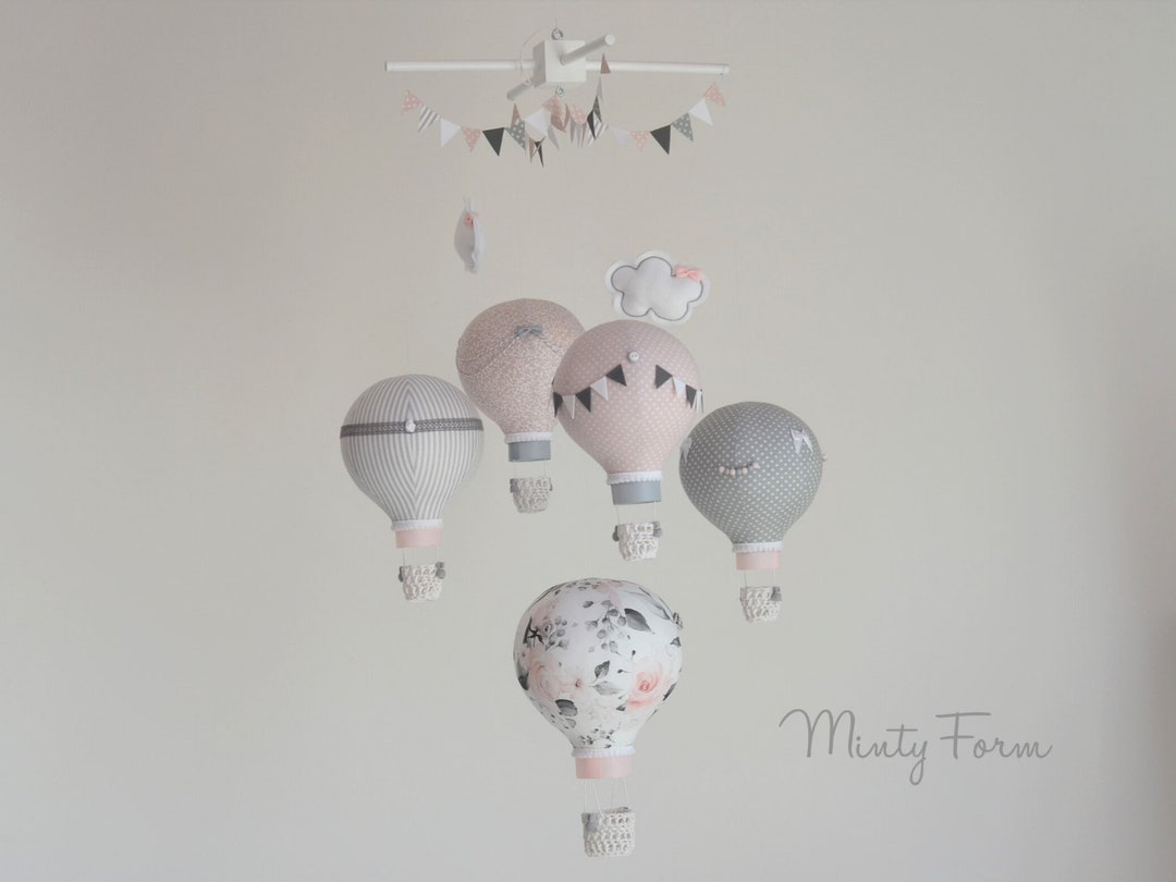 Hot Air Balloon Mobile Nursery World Map Travel Theme Nursery