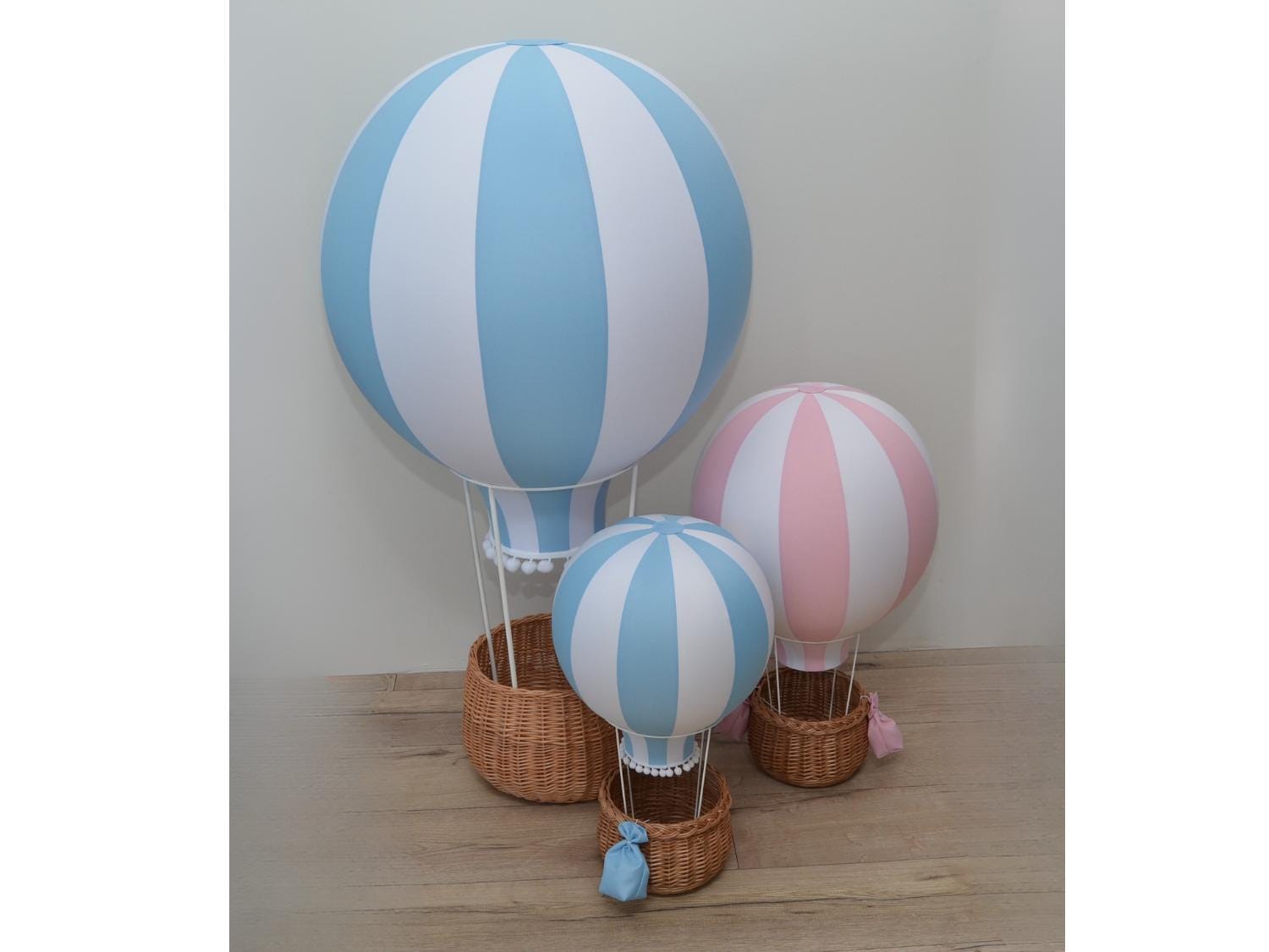 GLOBO AEROSTÁTICO ENORME DE 1 METRO con cesta de mimbre - decoración para  guardería con temática de viaje, baby shower, bautizo, cumpleaños, boda -  Etsy México, image size:1500x1125
