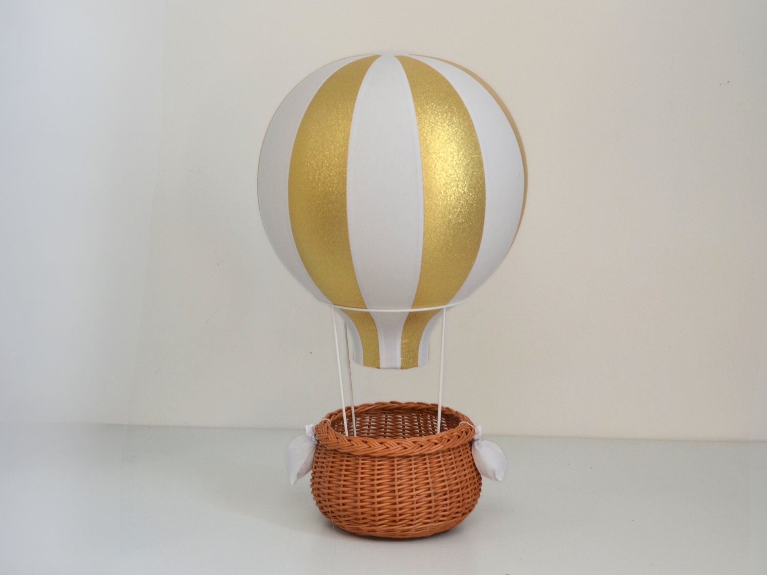 Gold Standing Hot Air Balloon | Balloon Centerpiece | Travel Theme Nursery | Custom Mobile | Addition to Cloud Baby Mobile | Welcome Baby
