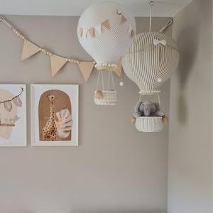 Hot Air Balloon Baby Mobile, Adventure Nursery Decor, Ceiling Mounted Crib Mobile, Baby Shower Gift
