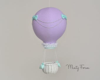 Hot Air Balloon Baby Mobile, Adventure Nursery Decor, Ceiling Mounted Crib Mobile, Baby Shower Gift