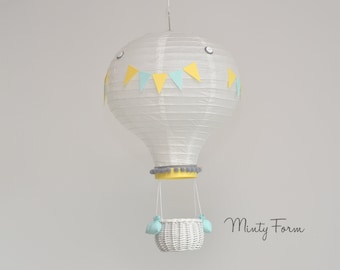 Lámpara de globo aerostático / Pantalla de lámpara para niños / Habitación infantil con temática de viajes / Lámpara de globo / Luz para habitación de bebé