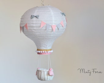 Lámpara de globo aerostático / Pantalla de lámpara para niños / Habitación infantil con temática de viajes / Lámpara de globo / Luz para habitación de bebé