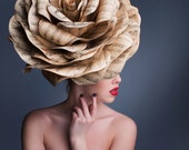items similar to fancy hat rose of music paper big rose hat giant paper flower hats