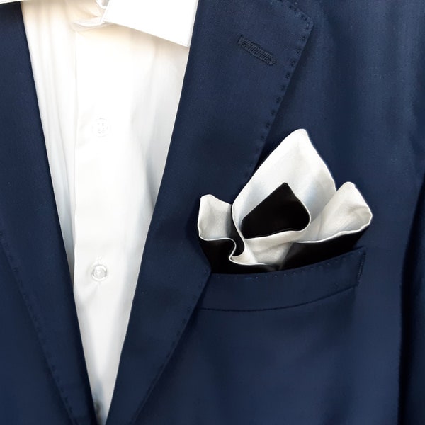 Black and Gold Men Pocket Square Etsy