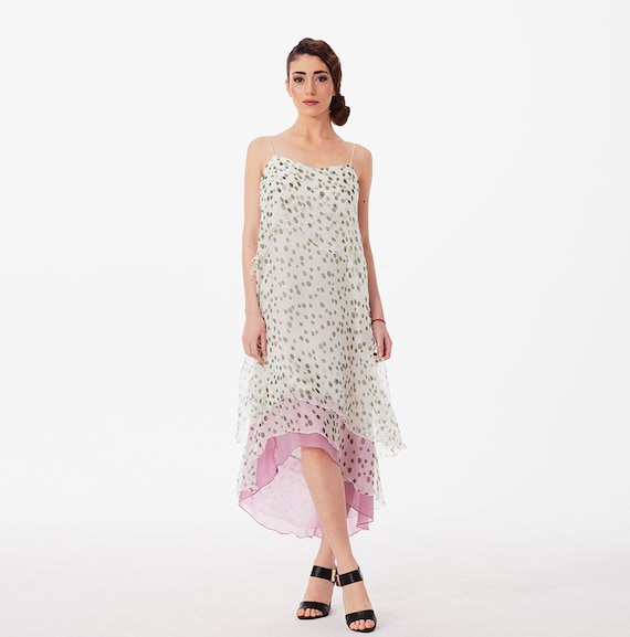Summer Light Chiffon Silk Midi Women's Dress