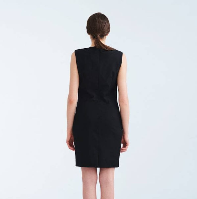 Cocktail Party Dress Tight Dress With Collar In Elegant Womans Clothing Black Knee Length Dress For Her Office Outfit for Spring
