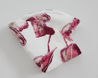 Round two side white and purple natural silk and cotton unisex pocket square