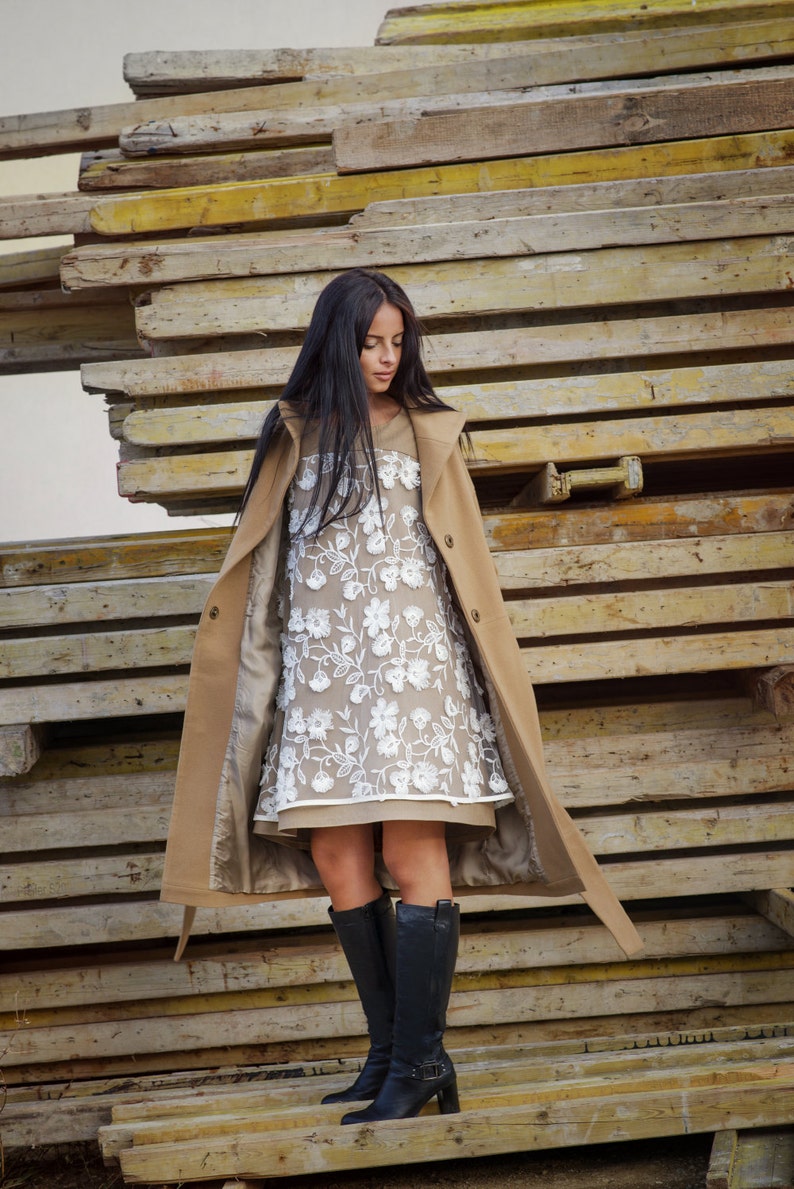 camel colored plus size coat