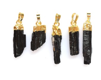 Small Raw Black Tourmaline Pendant For Necklace ,Black Tourmaline pendant Jewelry Findings,Jewelry gemstone Charms Finding