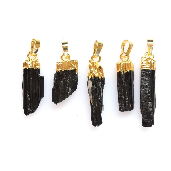 Small Raw Black Tourmaline Pendant For Necklace ,Black Tourmaline pendant Jewelry Findings,Jewelry gemstone Charms Finding