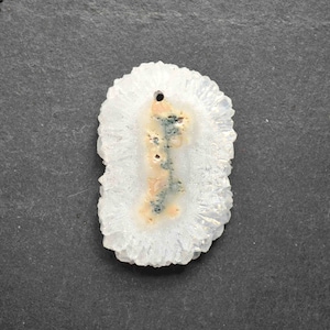 A113 Nature white AB colored Stalactite Solar druzy Slice pendant, Druzy Geode pendant, Solar Agate Pendant  -agate pendant