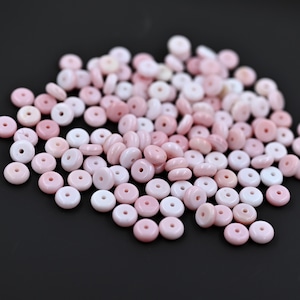 20 Pink Queen Conch Shell Beads: Flower Spacer Beads (3x6 mm)