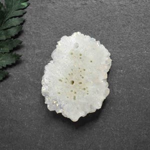 A106 Nature white AB colored Stalactite Solar druzy Slice pendant, Druzy Geode pendant, Solar Agate Pendant  -agate pendant
