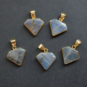 Natur-Diamant-Form Labradorit Anhänger --Natur Stein Anhänger für Halskette Halsband machen