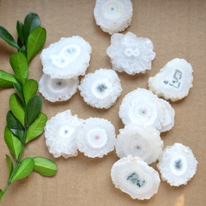 Nature white Stalactite Solar agate druzy Slice ,Solar Quartz Cabochon Stone