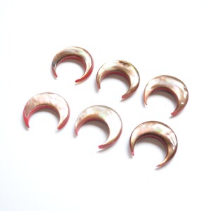 Small Red Shell Crescent Pendant , Red Shell Double Horn Pendants - Etsy