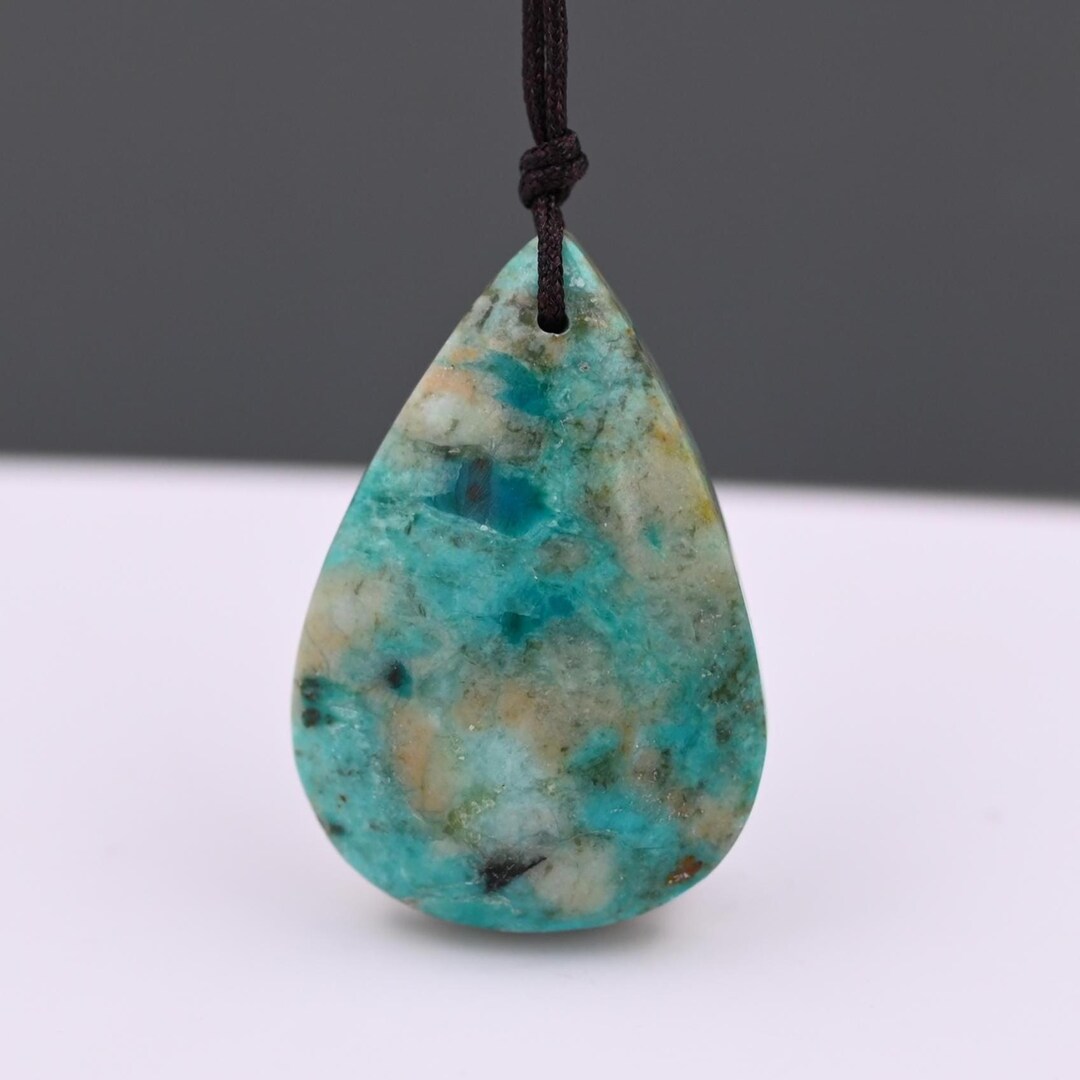 Nature Teardrop Peruvian Turquoise Pendant , Gemstone Green Turquoise ...