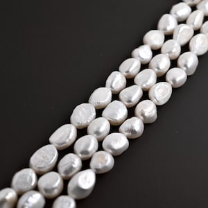 10-12mm pearl beads ,fresh water pearl ,white pearl beads ,pearl jewelry , 14&quot; strand pearl, D030