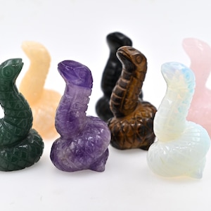 2&quot; Gemstone crystal carved snake , Crystal carving Animal, Gemstone snake Sculpture ,snake home decoration, healing crystal