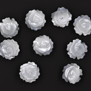 Nature 8/10 mm MOP flower beads ,double face carved shell flower beads ,mother of pearl Pendant For necklace Earring Making, D0028