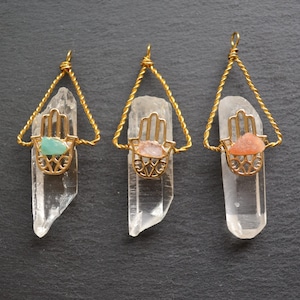 New Polished clear crystal quartz Terminated Point Pendant ,jewelry pendants
