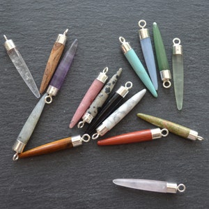 Rosenquarz/ Amethyst/ Labradorit/ Citrin Terminated Point Anhänger mit silbernen galvanischen Kanten, Kristall Schmuck Anhänger