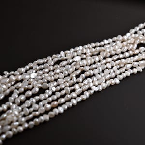 3~4 mm small pearl beads ,fresh water pearl ,white pearl beads ,pearl jewelry , 14&quot; strand pearl, D0026