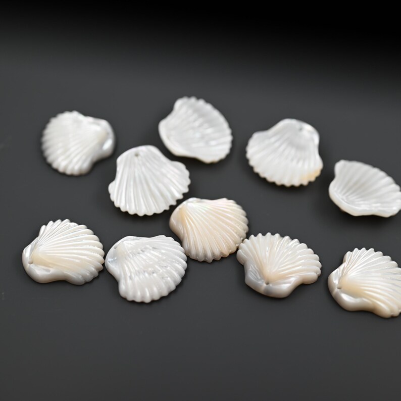 Carved Mother of Pearl Shell Pendant, 20mm Double Face Bead - Etsy
