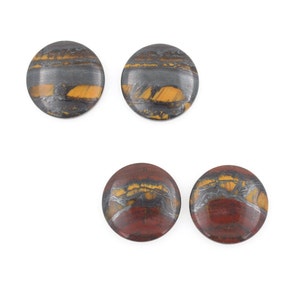 1 Pair round shape Iron tiger stone Cabochon for earring