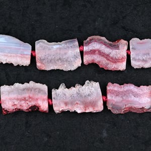 1 strand / Pink druzy Slice connector pendant bead, quartz Agate beads - 15.5&quot; Strand ,CL014