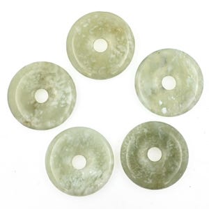 Pingente de contas de donut de jade novo de 30 mm, pedra preciosa de donut, presente de cristal