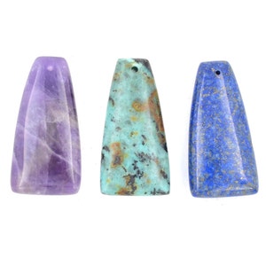 Nature lapis / amethyst / African turquoise pendant, amethyst charm for jewelry making