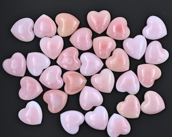 Queen Conch Shell Heart Cabochon, Mother of Pearl Jewelry Finding (10mm)
