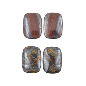 1 Pair rectangle shape Iron tiger stone Cabochon for earring