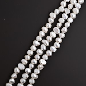 5-7 mm pearl beads ,fresh water pearl ,white pearl beads ,pearl jewelry , 14&quot; strand pearl, D031