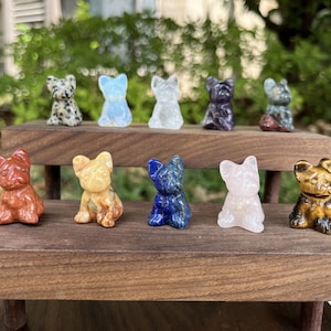 1.2 &quot; Carved crystal dog , carved Crystal Animal, Gemstone dog Sculpture , dog carving,  Home Decor, cystal gift