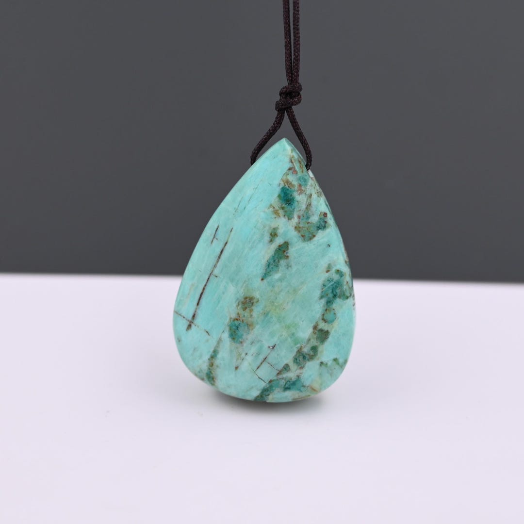 Nature Teardrop Peruvian Turquoise Pendant , Gemstone Green Turquoise ...