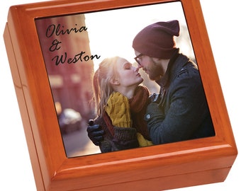 Personalized Jewelry Box- Real Wood With Custom Photo!