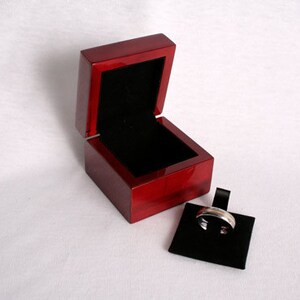 Ring Box For Wedding Ceremony Real Wood With Photo image 3