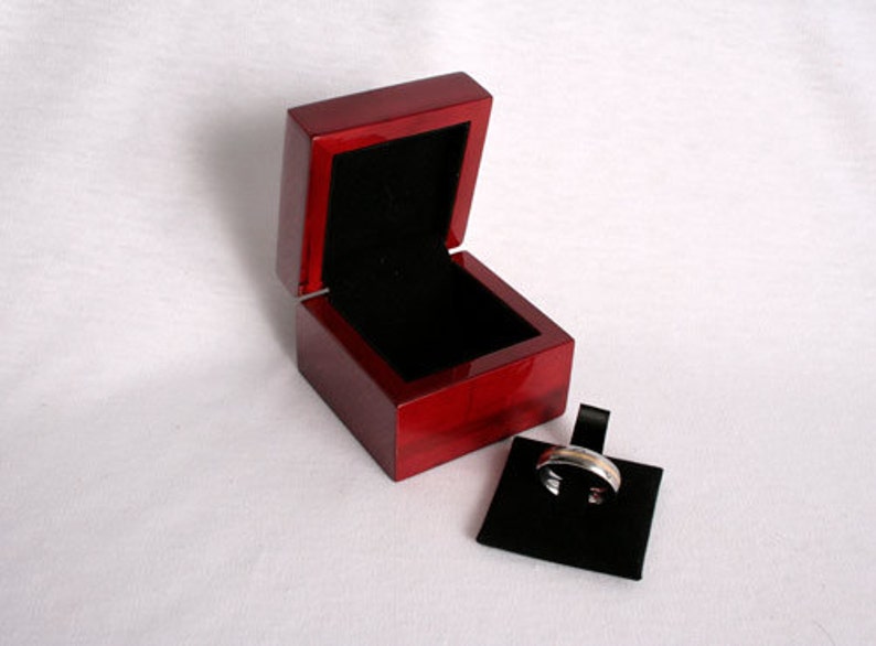 Ring Box For Wedding Ceremony Real Wood With Photo image 3