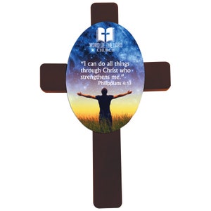 Wooden Wall Cross With Inspirational Personalized Message