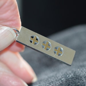 Vintage Finnish Kupittaan Kulta silver and gold wash cross pendant, 1970s, beautiful mid-century modern Scandinavian silver jewellery