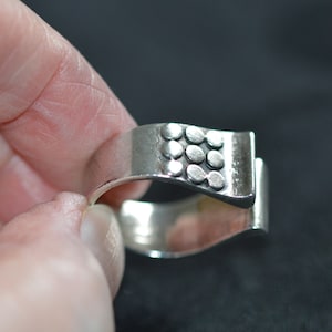 Vintage Norwegian Anna Greta Eker silver ring, size N (US 6 1/2), beautiful Scandinavian mid-century modern silver jewellery