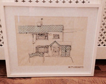 Home Portrait...Handmade, Personalised Embroidered Home Portrait for Wedding & New Home Gifts