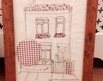 Home Portrait...Handmade, Embroidered, Personalised Home Portrait for Wedding & New home Gifts.