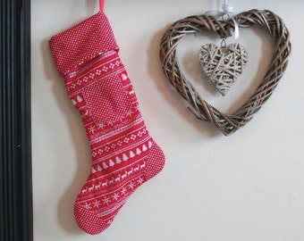 Fully Reversible Christmas Stocking with Pockets - Sewing Pattern