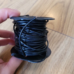 2mm Genuine Leather Cord by the Metre- Black