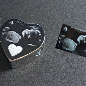 Ultrasound Baby Scan Photo Engraved Charm Sonogram 4D Scan Fits Most Euro Style Bracelets & Bangles Baby Shower Personalised Gift image 6